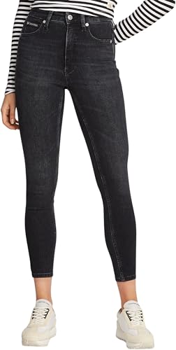 Calvin Klein Jeans HIGH RISE SUPER SKINNY ANKLE tight-fitting women, denim (Denim Black), 34W on sale
